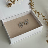 SILVER SPARKLE BOWS ~ EARRINGS