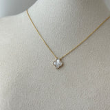 SPARKLE CLOVER PEARL* STERLING SILVER NECKLACE